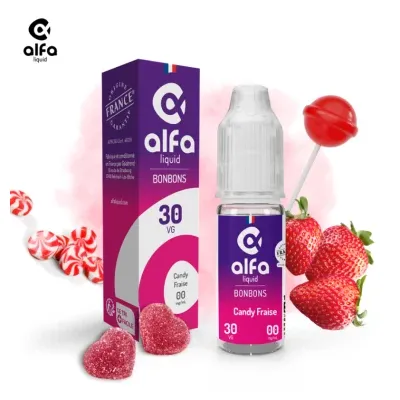 Alfaliquid Bonbons (0mg
                              70% / 30%) - Candy Fraise 10ml
