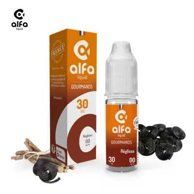 Alfaliquid Gourmands (16mg
                              70% / 30%) - Réglisse 10ml