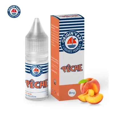 Pêche 10ml (Boite de 10) (6mg) - Origin'vape