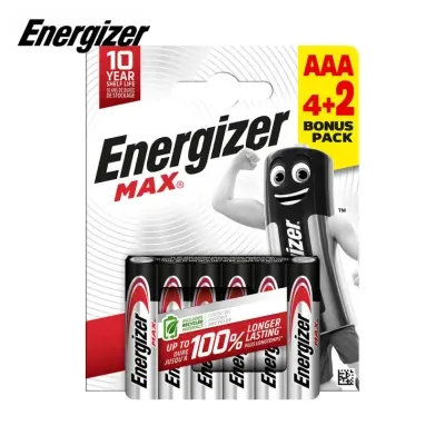 Piles Alcaline Power AAA LR03 (4+2) (Alcaline) - Energizer Max