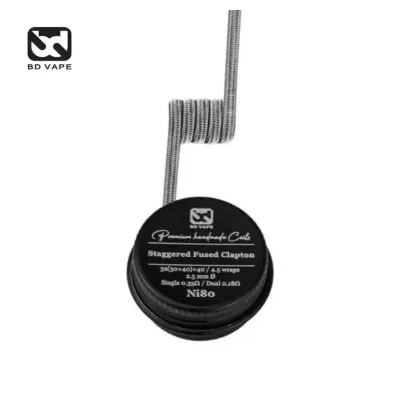 Coils Staggered Fused Clapton NI80 Handmade (2pcs) (0.35ohm) - BD Vape