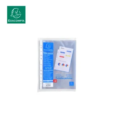 Sachet 50 pochettes perforées PP lisse 6/100° A4 (23x30.5cm) - Exacompta