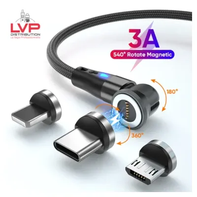 Câble C to C 3 en 1 (Noir) - LVP