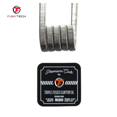 Coils Triple Fused Clapton DL Ni80 New Version (10pcs) (0.3ohm) - Fumytech