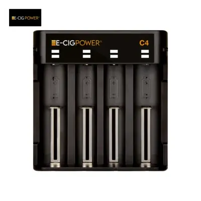C4 Chargeur de batterie Li-ion avec LED et Micro USB (Black) - E-Cig Power