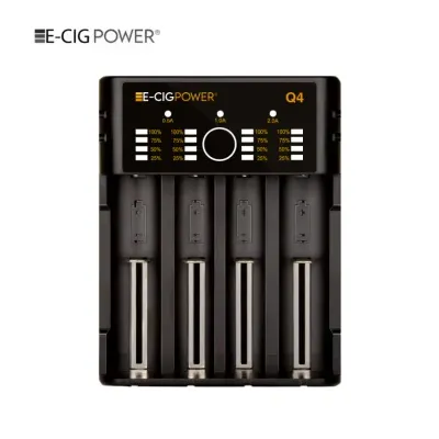Q4 Chargeur de batterie Li-ion avec LED et Micro USB (Black) - E-Cig Power