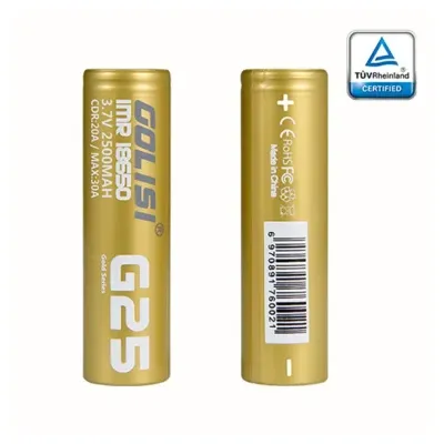 Accu G25 18650 2500mAh 20A (Boite de 2) (Golisi G25) - Golisi