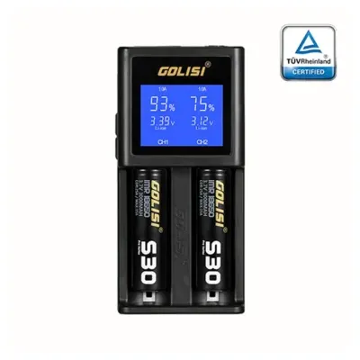 Chargeur d'accus S2 LCD (Noir) - Golisi