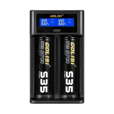 Chargeur d'accus i2 LCD (Noir) - Golisi