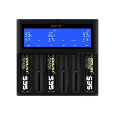 Chargeur d'accus S6 LCD (Noir) - Golisi