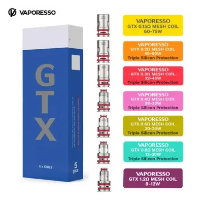 Résistances GTX/GTX-2 (5pcs) (Mesh 0.6ohm V2) - Vaporesso