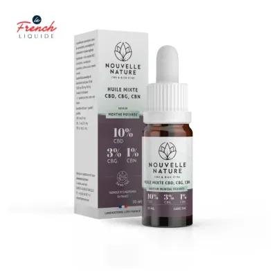 Huile Menthe Poivré CBD (10% CBD 3% CBG 1% CBN) - Nouvelle Nature by Le French Liquide