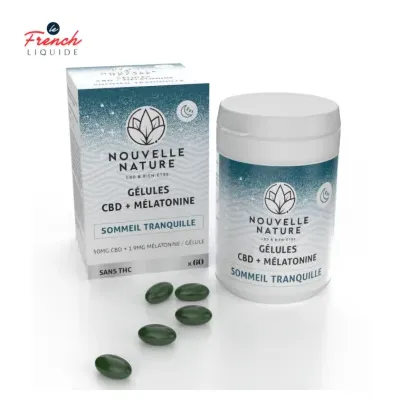 Soft Gel sans THC x 60 (500mg CBD + 1.9g mélatonine) - Nouvelle Nature by Le French Liquide