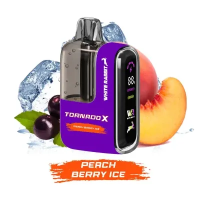 Puff Tornado X 25K Peach Berry Ice 650mAh 18ml (Nicotine:20 mg/ml) - Tornado x White Rabbit