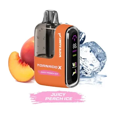 Puff Tornado X 25K Juicy Peach Ice 650mAh 18ml (Nicotine:10 mg/ml) - Tornado x White Rabbit