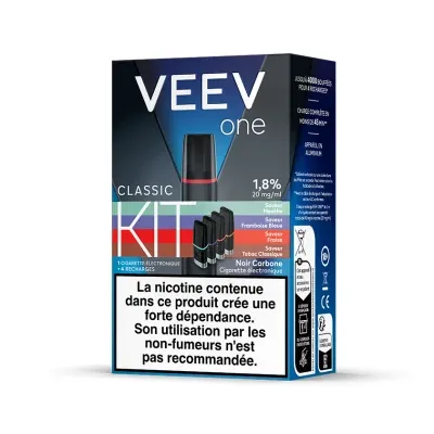 Kit Veev One Saveurs Classiques V2 1.8% (20mg/ml) - Veev (+ 4 recharges)