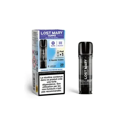 Pod Pré-rempli Tappo Limonade Framboise Bleue 2ml (Nicotine:20 mg/ml) - Lost Mary