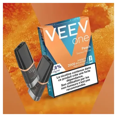 Paquet de 2 Pods pré-remplis Veev One Peach (Nicotine:20 mg/ml) - VEEV
