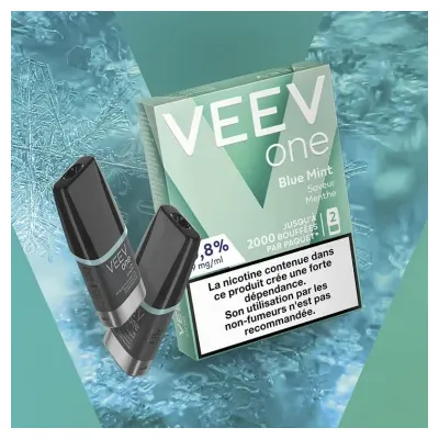 Paquet de 2 Pods pré-remplis Veev One Blue Mint (Nicotine:09 mg/ml) - VEEV
