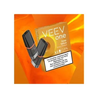 Paquet de 2 Pods pré-remplis Veev One Deep Yellow (Nicotine:09 mg/ml) - VEEV