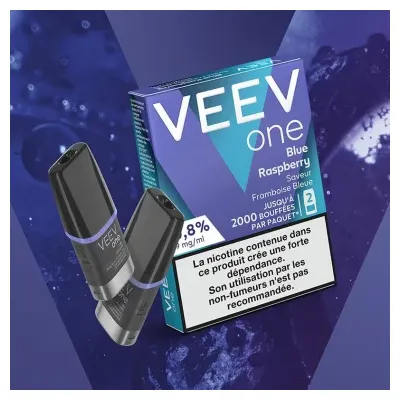 Paquet de 2 Pods pré-remplis Veev One Blue Raspberry (Nicotine:20 mg/ml) - VEEV