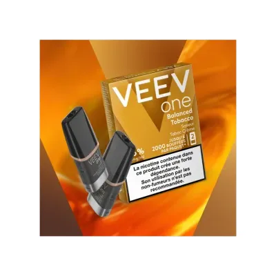Paquet de 2 Pods pré-remplis Veev One Balanced Tobacco (Nicotine:18 mg/ml) - VEEV