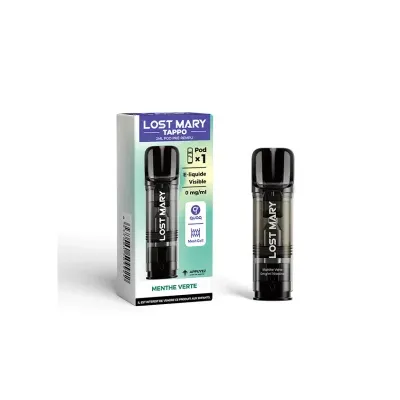 Pod Pré-rempli Tappo Menthe Verte 2ml (Nicotine:10 mg/ml) - Lost Mary