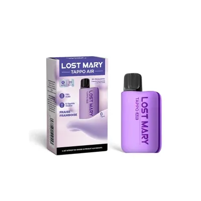 Kit Découverte Tappo Air Purple/Fraise Framboise (Nicotine:20 mg/ml) - Lost Mary