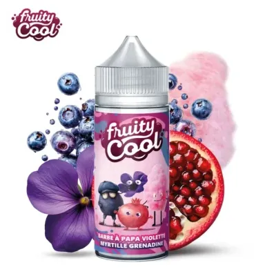 Barba à Papa Violette Myrtille Grenadine 100ml (0mg) - Fruity Cool