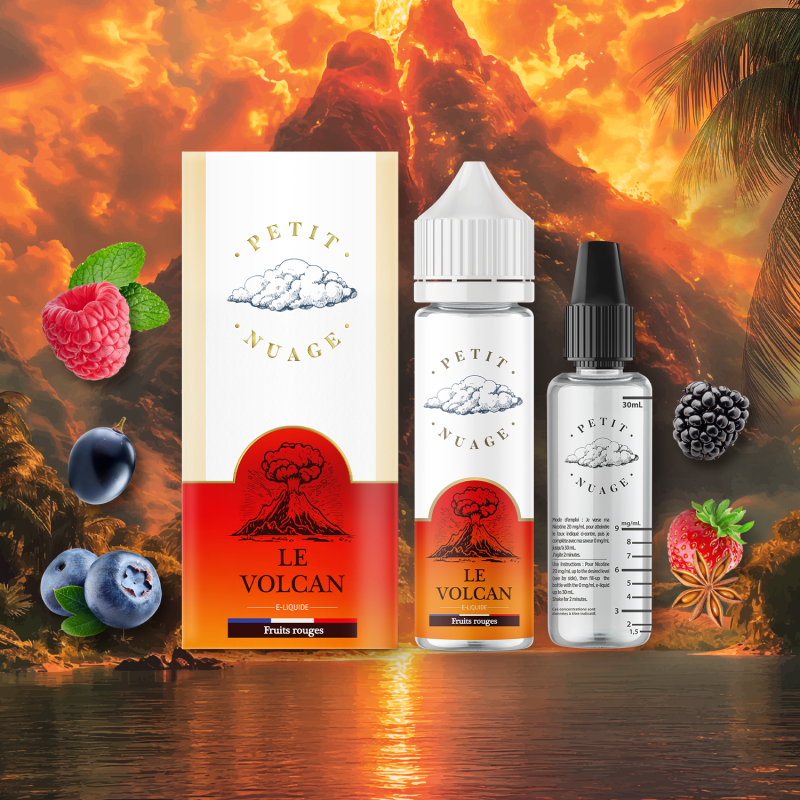 Volcan Rouge 60ml (0mg) - Petit Nuage