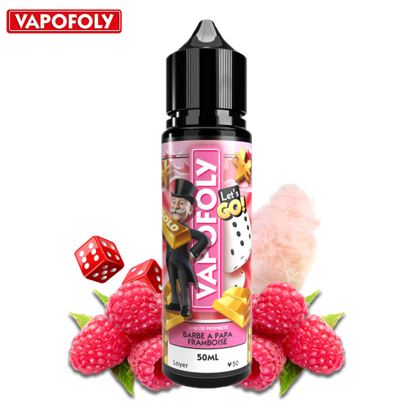 Barbe à Papa Framboise 50ml (0mg) - Vapofoly