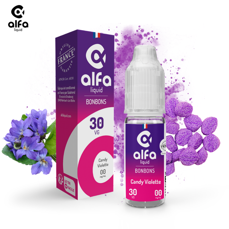 Alfaliquid Bonbons (6mg
                              70% / 30%) - Candy Violette 10ml