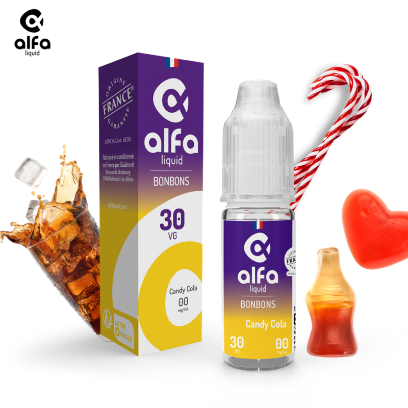 Alfaliquid Bonbons (16mg
                              70% / 30%) - Candy Cola 10ml
