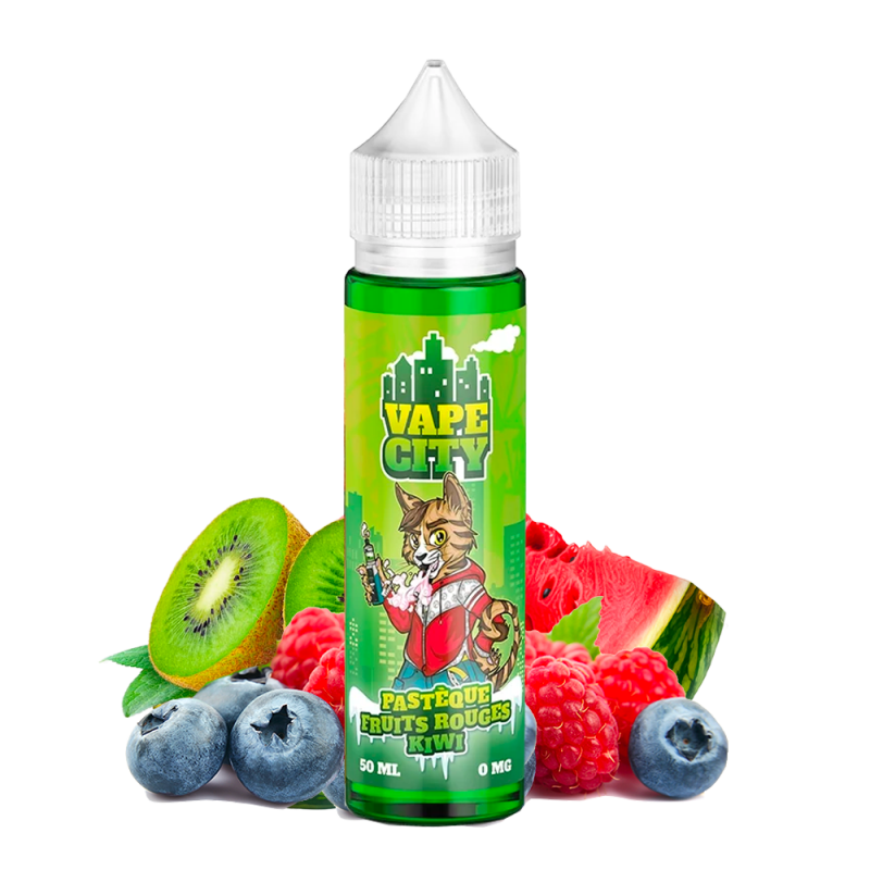 Pastèque Fruits Rouges Kiwi 50ml (0mg) - Vape City