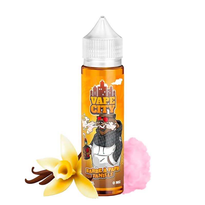 Barbe à Papa Vanille 50ml (0mg) - Vape City