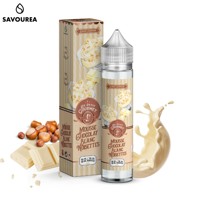 Mousse Chocolat Blanc Noisettes 50ml (0mg) - Petit Gourmet by Savourea