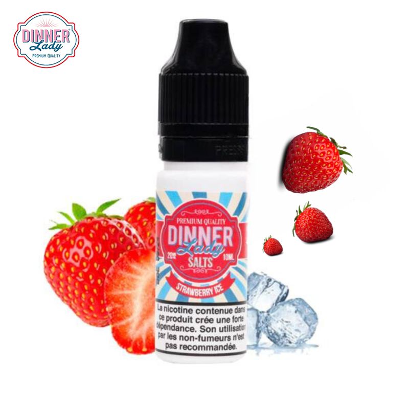 Strawberry Ice Nic Salt 10ml (10mg) - Dinner Lady