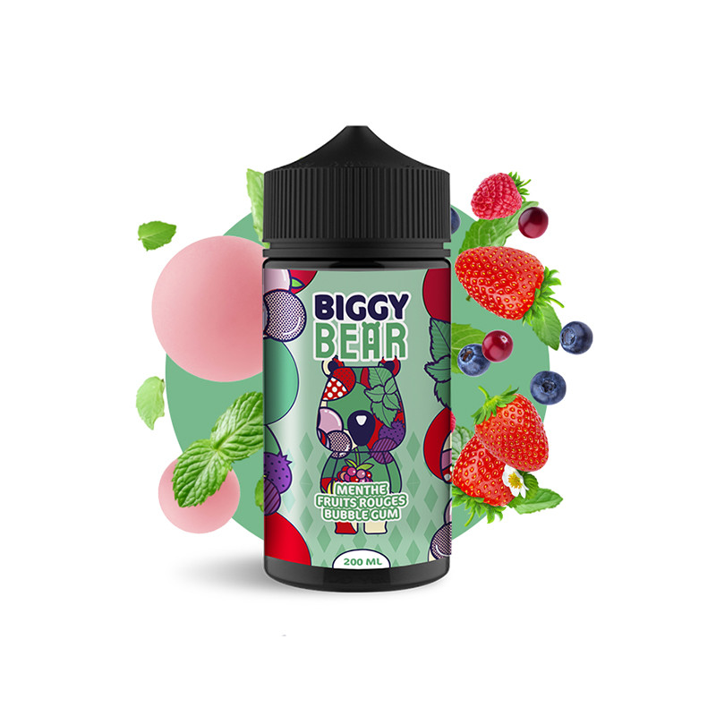 Menthe Fruits Rouges Bubble Gum 200ml - Biggy Bear