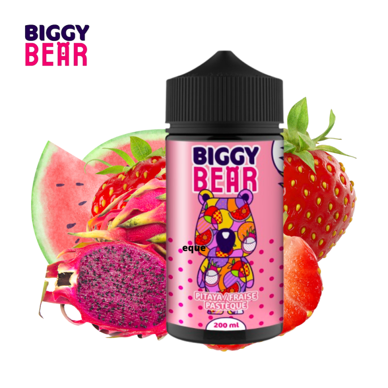 Pitaya Fraise Pastèque 200ml (0mg) - Biggy Bear
