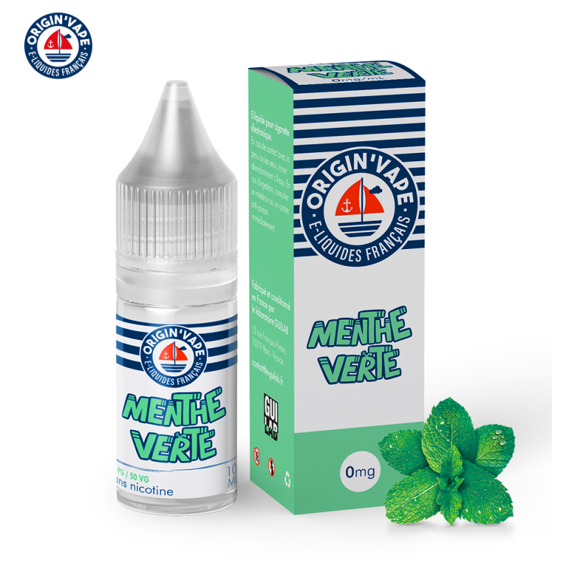 Menthe Verte 10ml (Boite de 10) (0mg) - Origin'vape