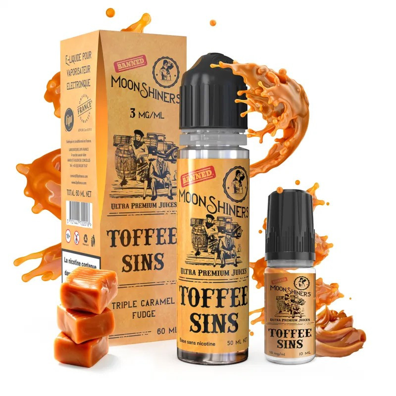 Toffee Sins 60ml Easy2Shake (3mg) - Moon Shiners by Le French Liquide