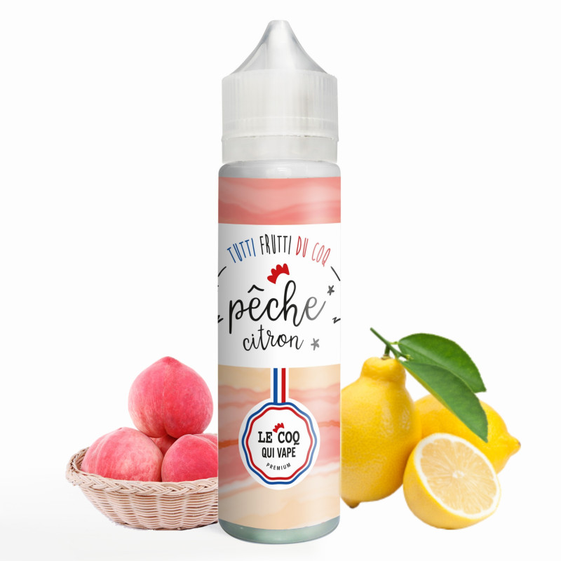 Pêche Citron 50ml (0mg) - Tutti frutti du Coq
