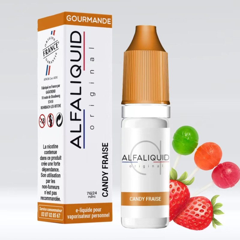 Candy Fraise 10ml (0mg) - Alfaliquid Gourmandes