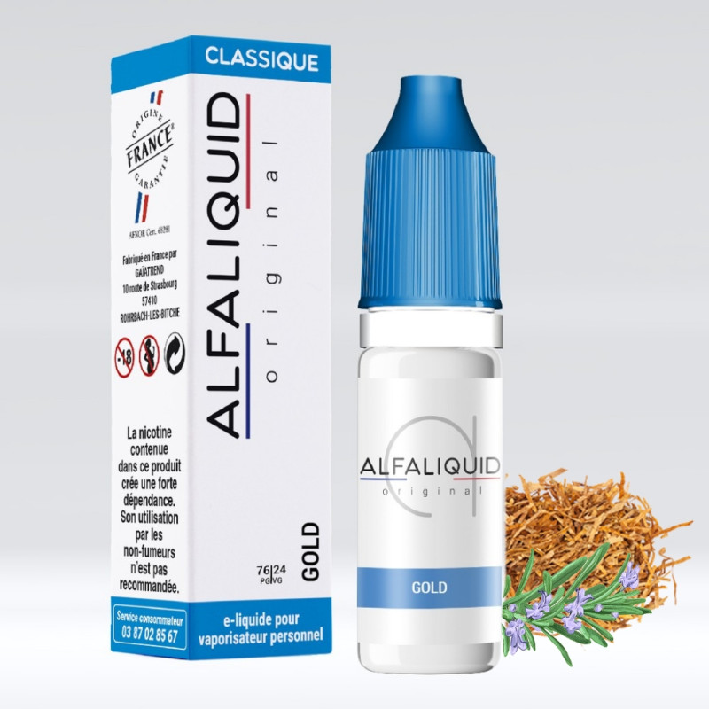 Gold 10ml (0mg) - Alfaliquid Classique