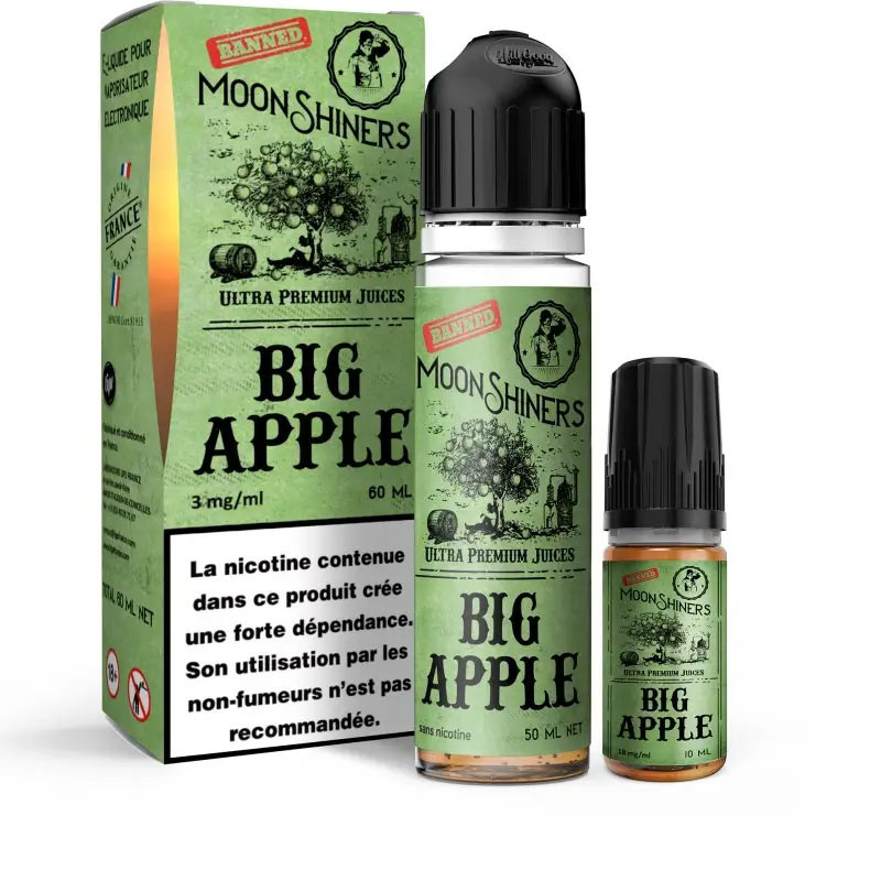 Moon Shiners: Big Apple 60ml Easy2Shake (6mg) - Le French Liquide