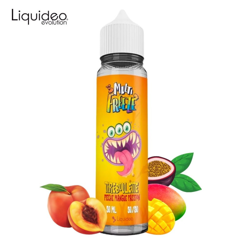 Tireboulette Pêche Mangue Passion 50ml (0mg) - Multifreeze by Liquideo