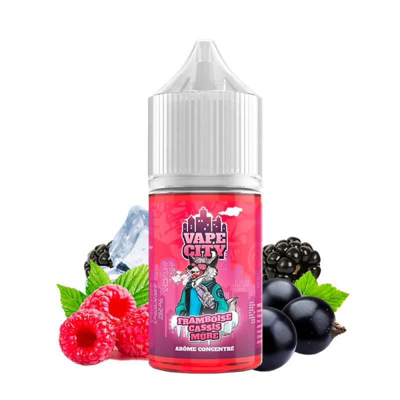 Concentré Framboise Cassis Mûre 30ml (0mg) - Vape City