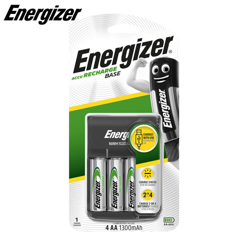Mini Chargeur + 4 piles AA 1300mAh (Rechargeable) - Energizer