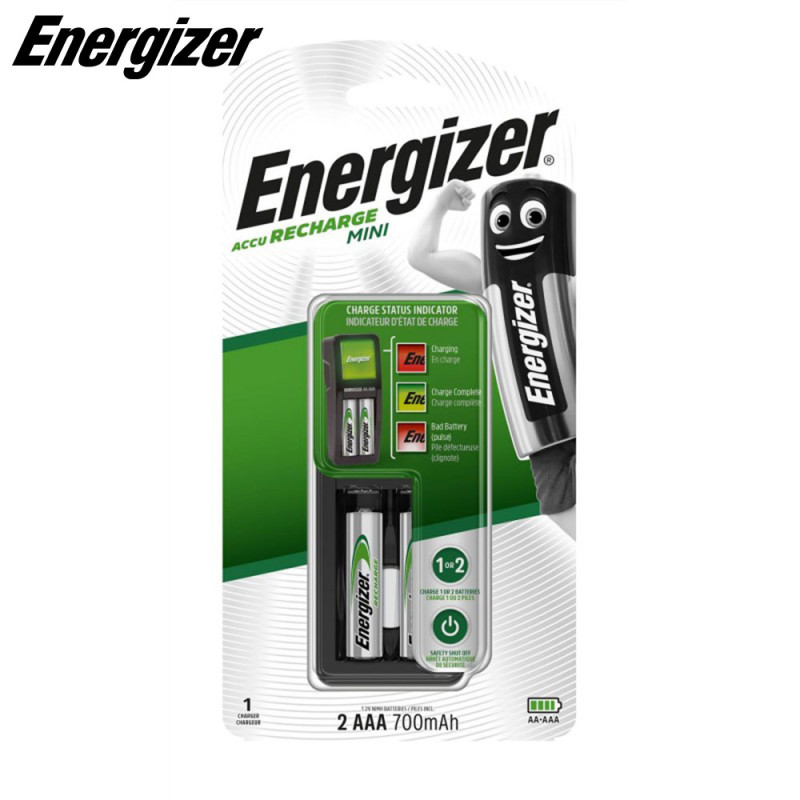 Mini Chargeur + 2 piles AAA 700mAh (Rechargeable) - Energizer