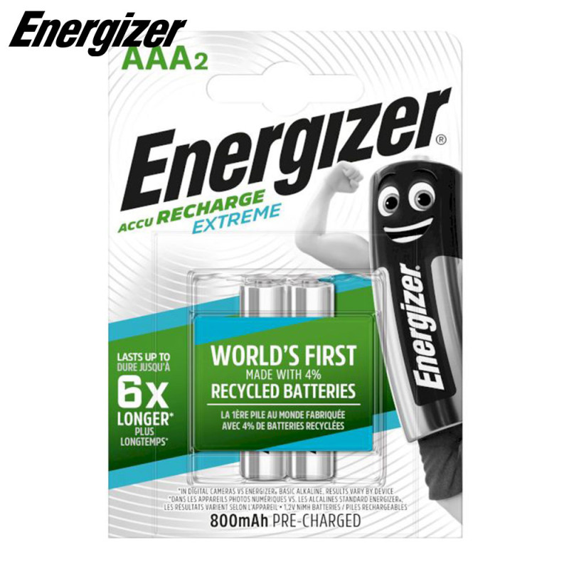 Piles rechargeables AAA HR3 800mAh (2pcs) (Rechargeable) - Energizer Extreme